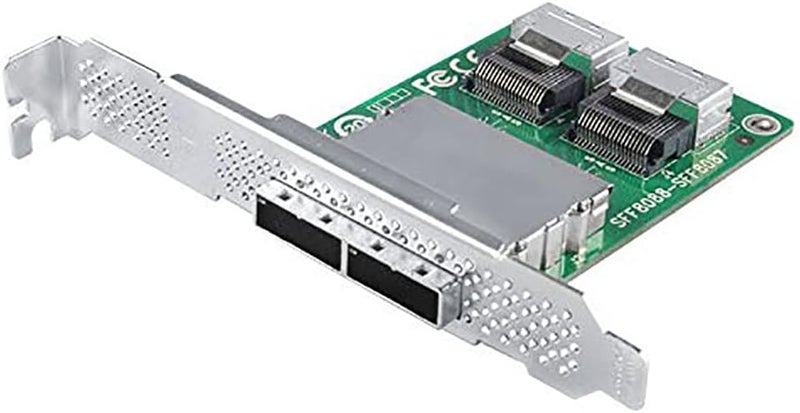 HYFIBER H!Fiber Dual Port SAS Adapter Card 2X Internal SFF-8087 to 2X External SFF-8088 Slot, 6Gb/s, Card with Full-Height and Low-Profile - Image 1